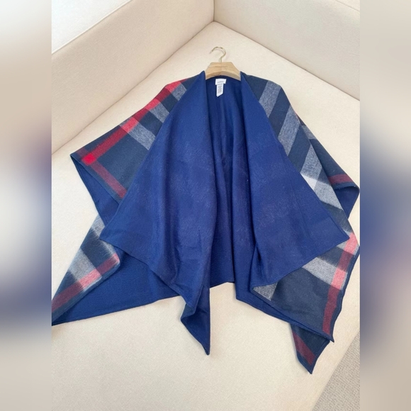 Burberry Jackets & Blazers - Burberry Blue Reversible Check Cape